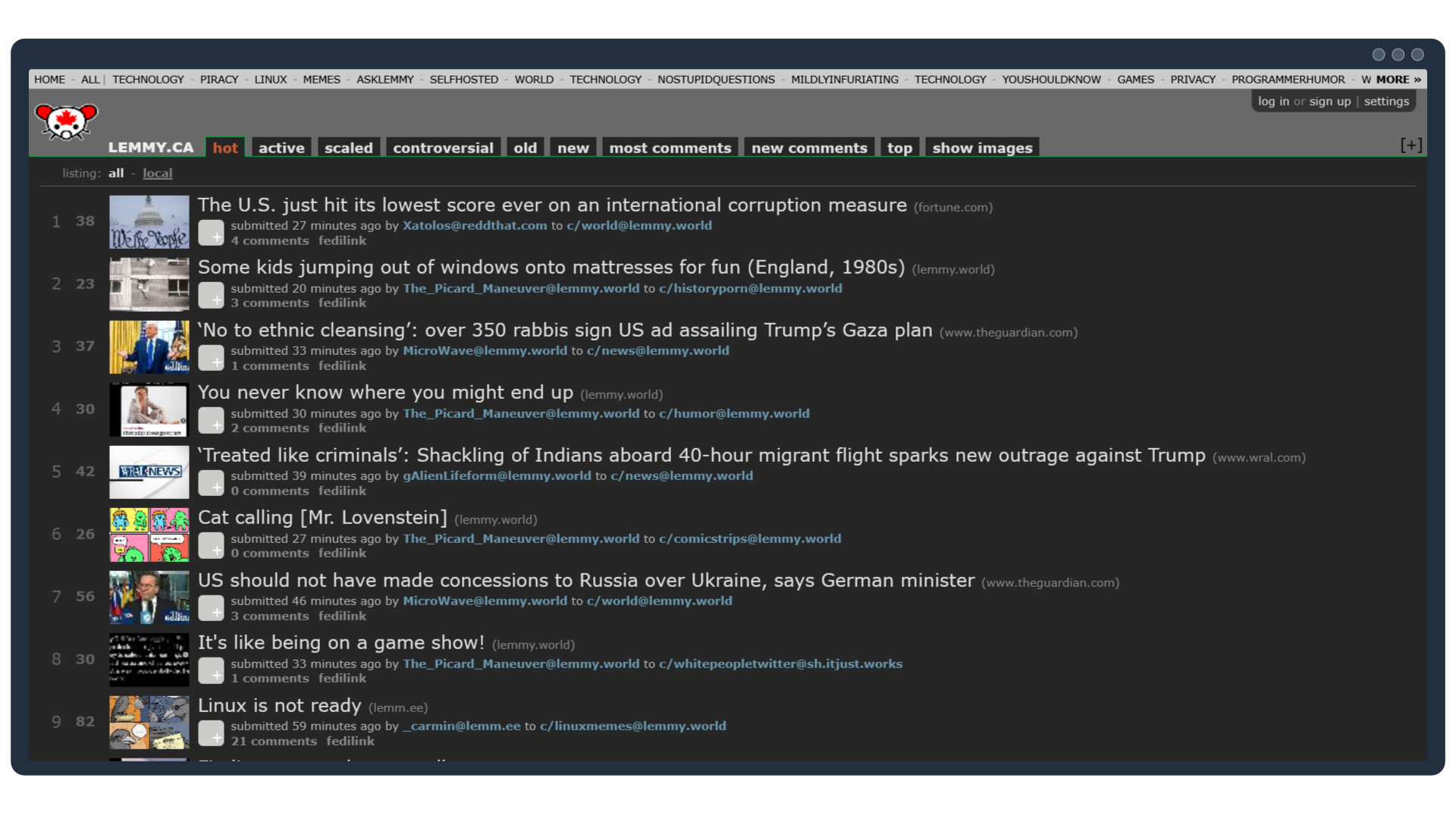 Screenshot of the Mlymym alternative UI.