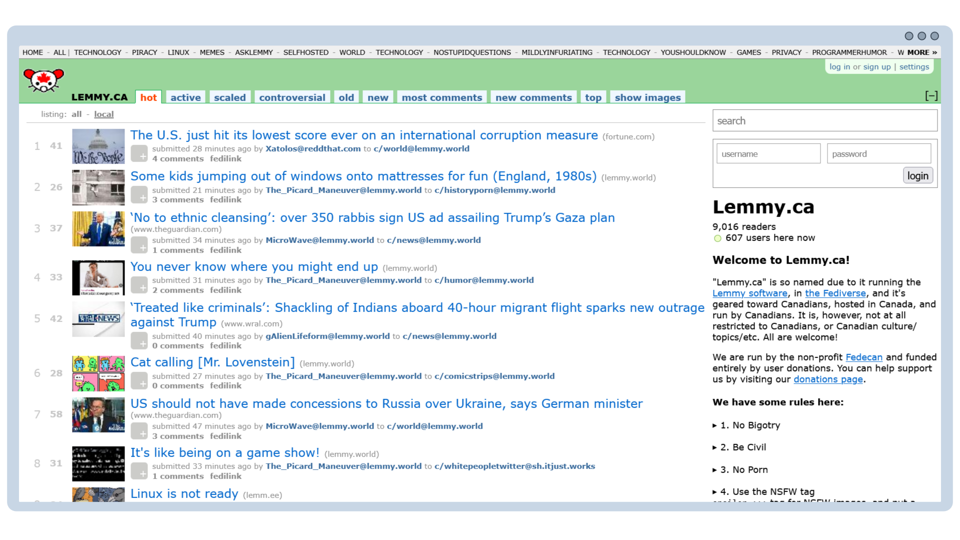 Screenshot of the Mlymym alternative UI.